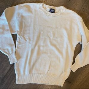 Vintage Cream Crewneck Knit HBO Sweater Size Large